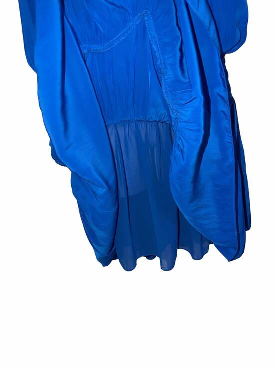 Ramy Brook Tech Perry Dress Cobalt Blue Sleeveless Ruffle Mini Medium - Picture 5 of 11